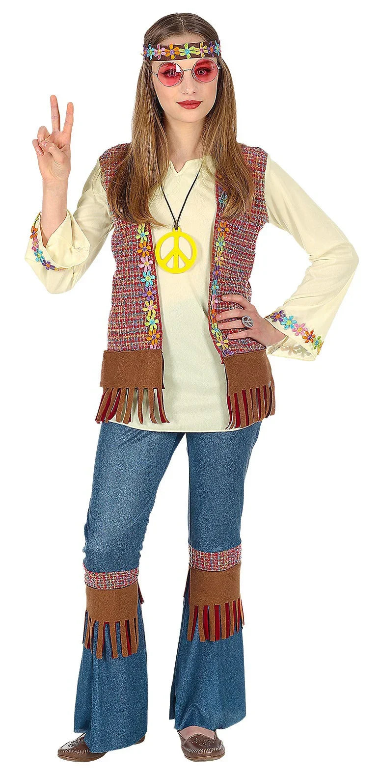 Disfraz de Hippie Años 60 para Niña Hippie Widmann