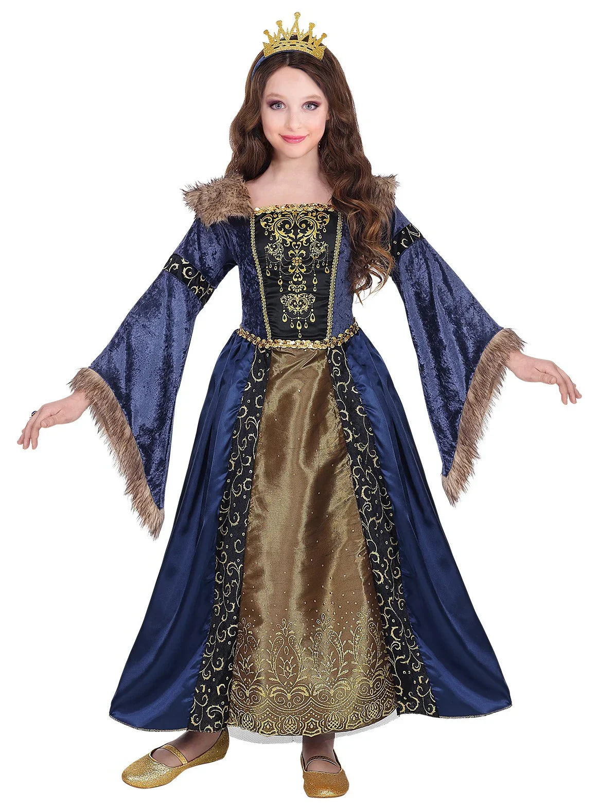 Disfraz de Reina Medieval Elegante para Niña Reyes y Reinas Medievales Widmann