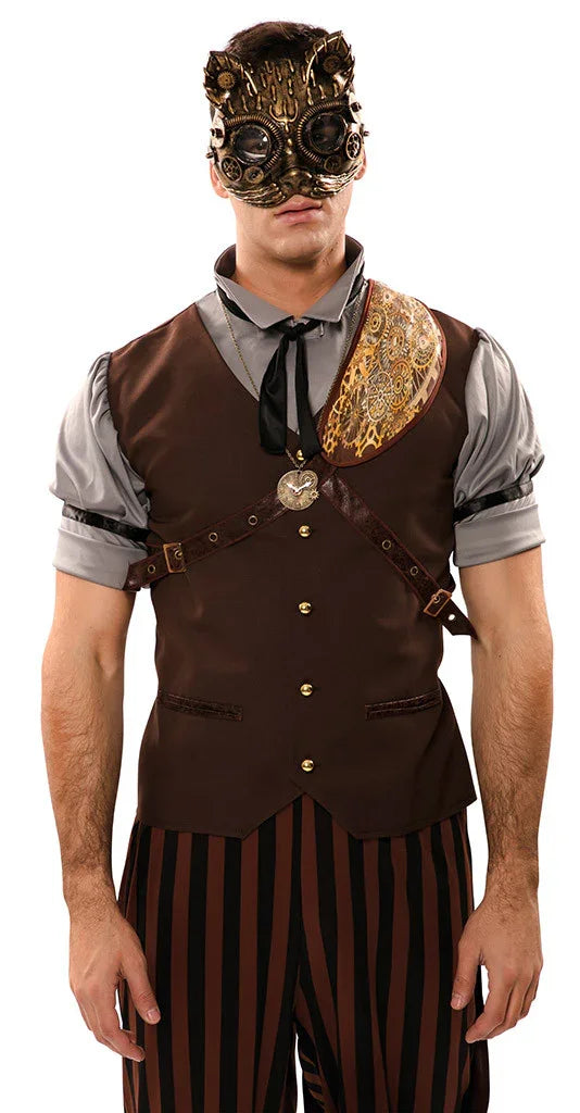 Máscara de Gato Steampunk Dorada Steampunk EuroCarnavales