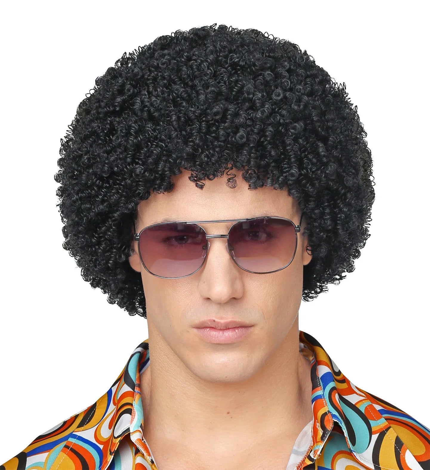 Peluca Afro Morena Estilo Disco Años 70 Complementos Años 60, 70, 80 Widmann