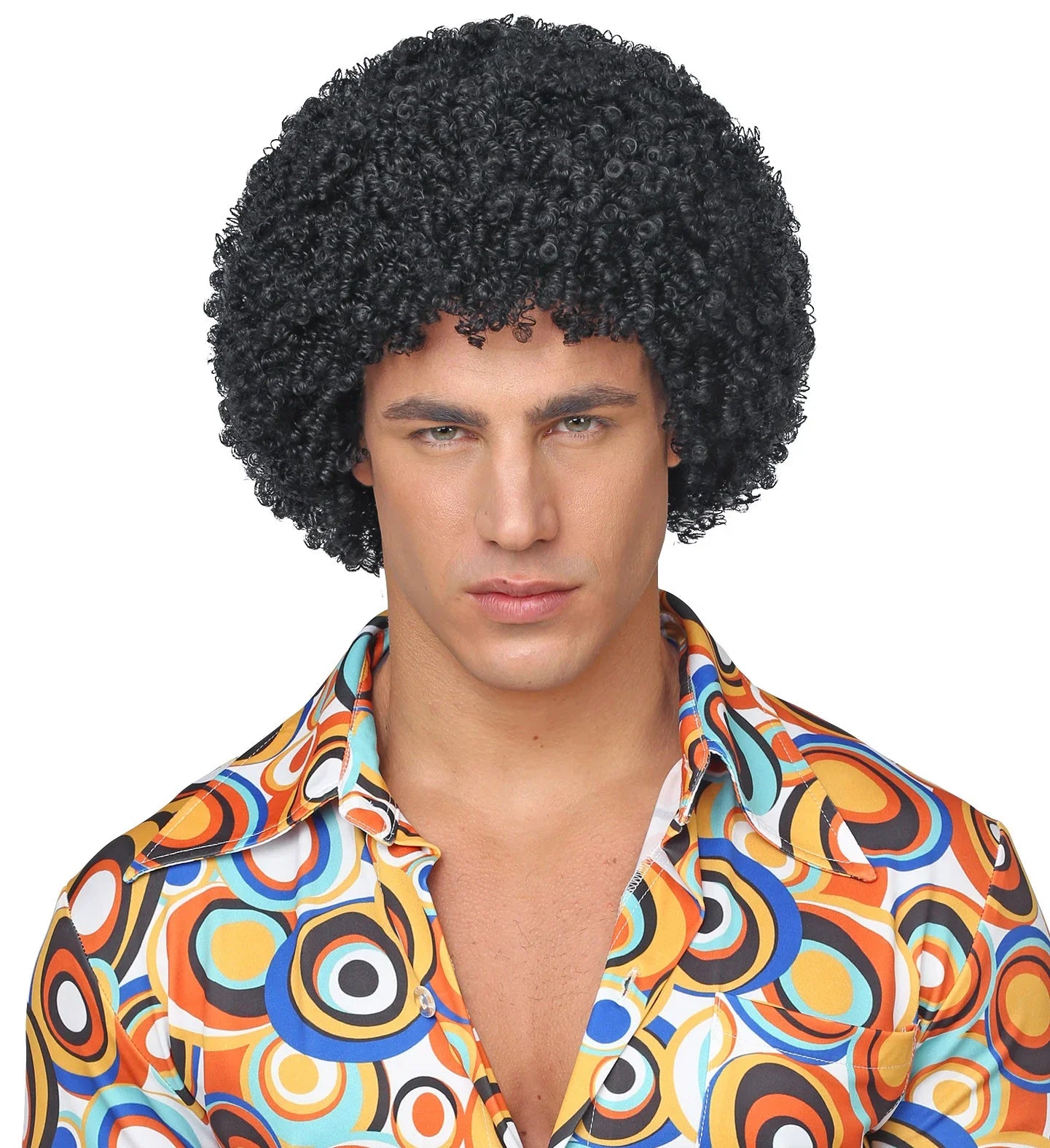 Peluca Afro Morena Estilo Disco Años 70 Complementos Años 60, 70, 80 Widmann