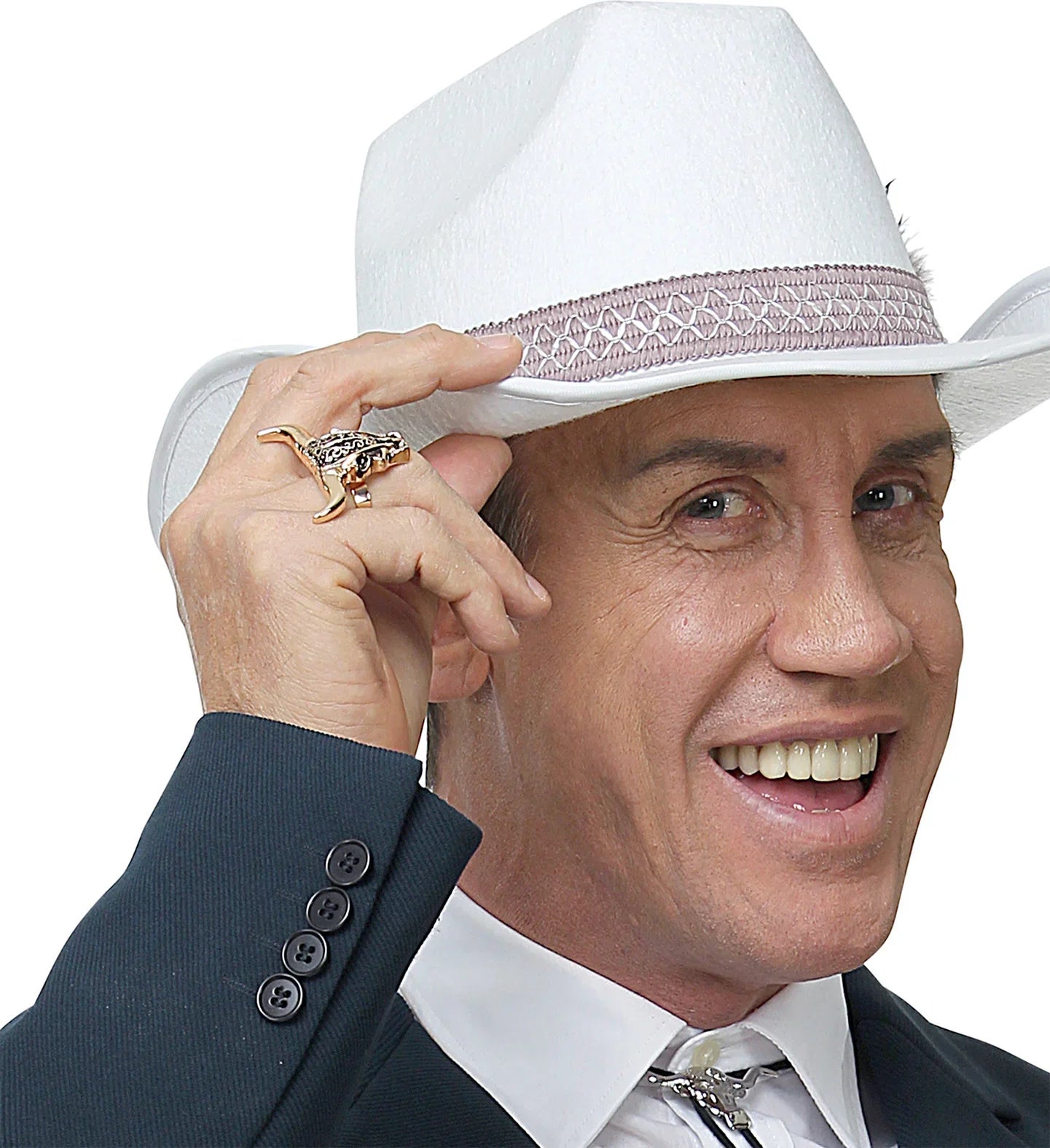 Anillo de Calavera de Búfalo Dorado Joyas y Bisutería Widmann