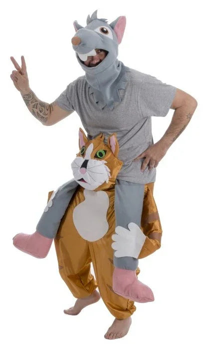 Disfraz de Ratón a Hombros de Gato para Adulto Disfraces a Hombros Nines