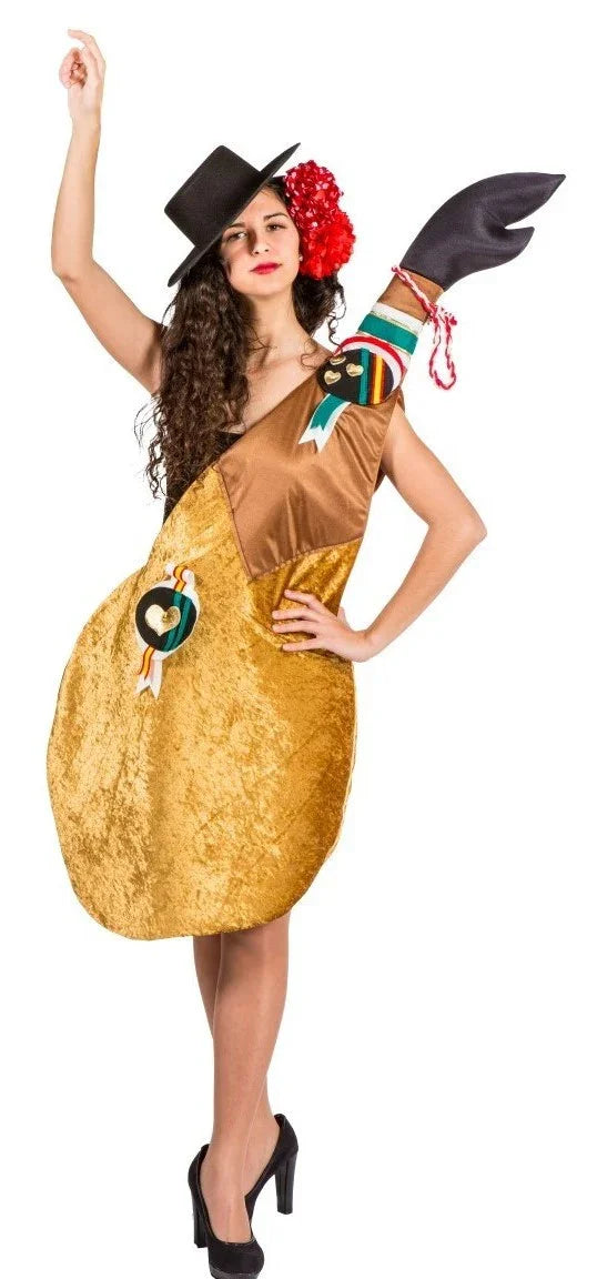 Disfraz de Jamón Ibérico Pata Negra para Adulto Bebida y Comida Nines