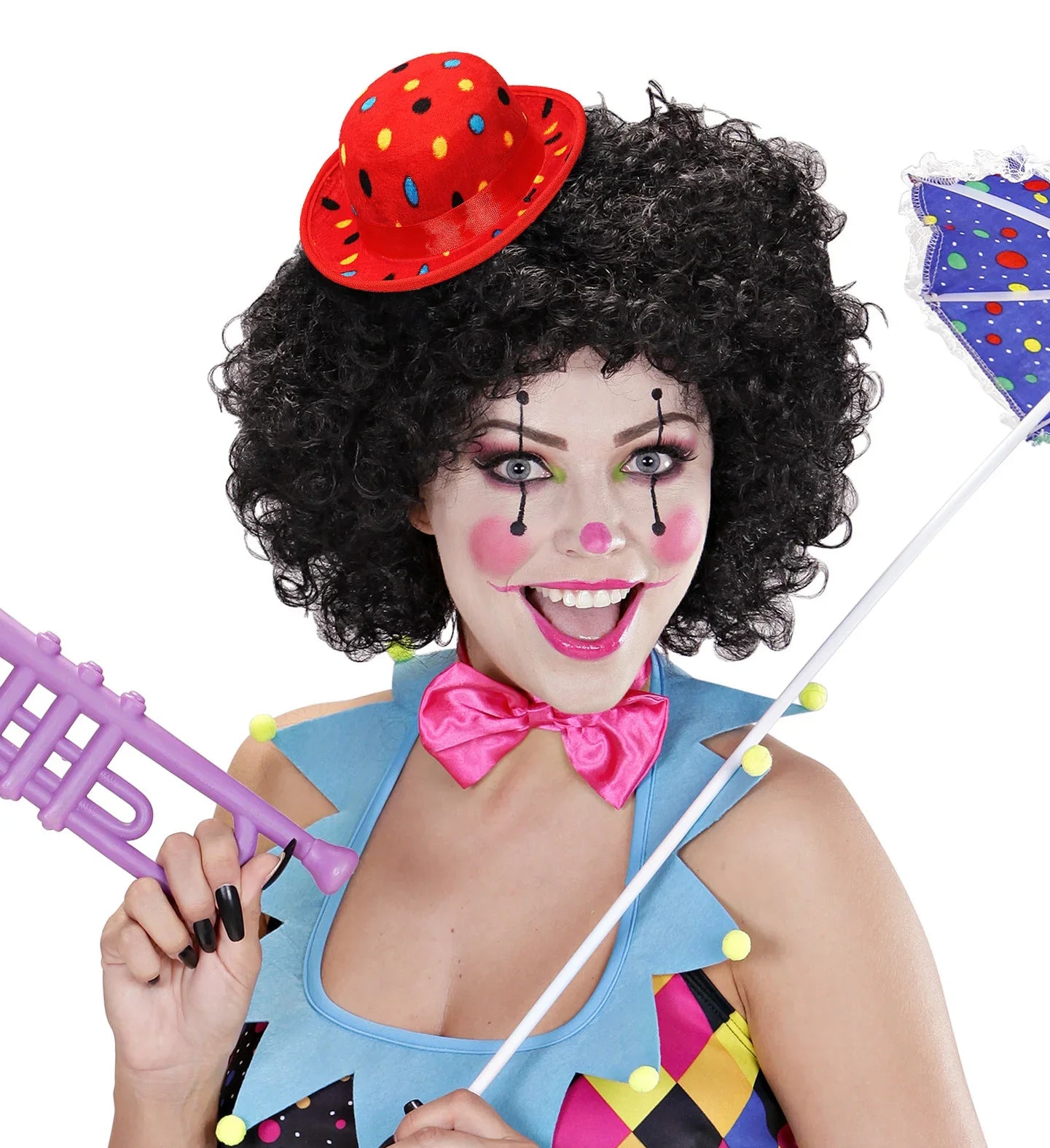 Mini Bombín de Payaso Rojo con Lunares Complementos Payasos Widmann