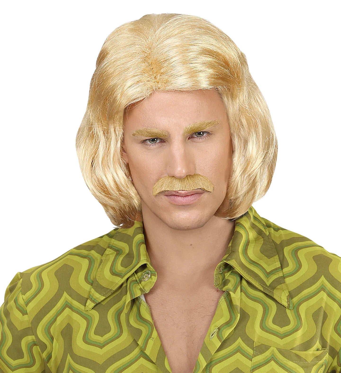 Peluca Rubia Años 70 con Bigote Pelucas Rubias Widmann