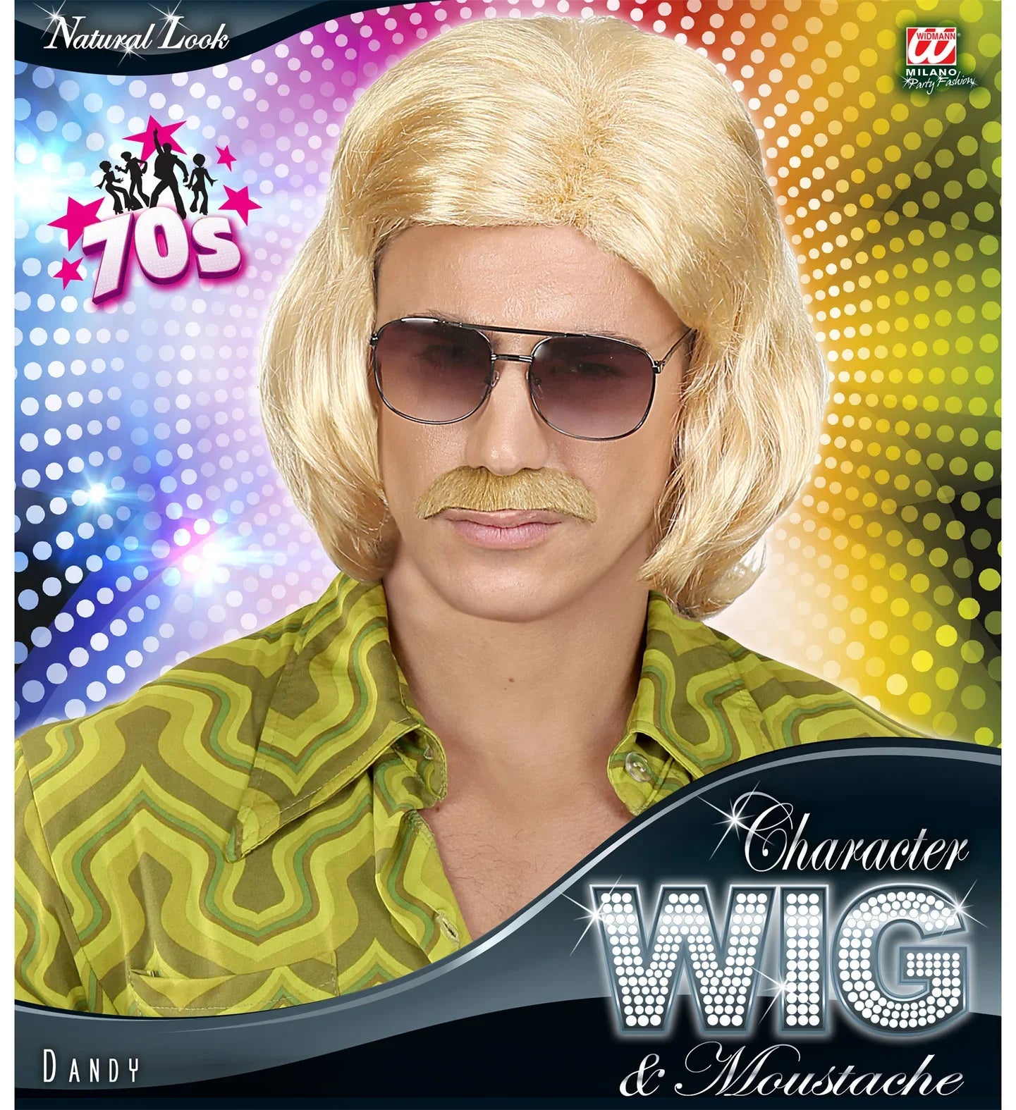 Peluca Rubia Años 70 con Bigote Pelucas Rubias Widmann