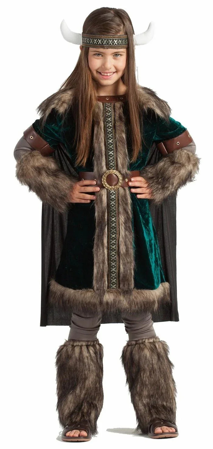 Disfraz de Guerrera Vikinga para Niña Vikingo Kimokawaii