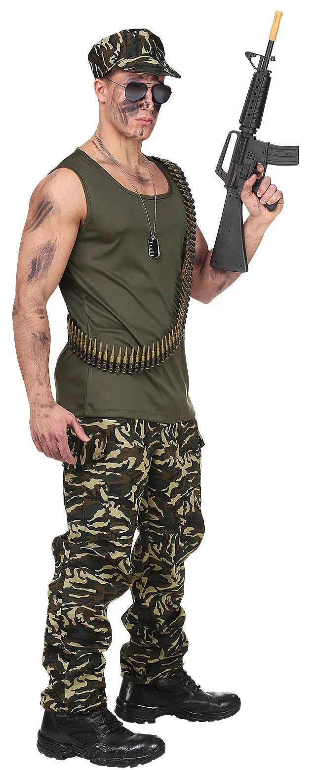 Disfraz de Comando Militar para Adulto Camuflaje Widmann