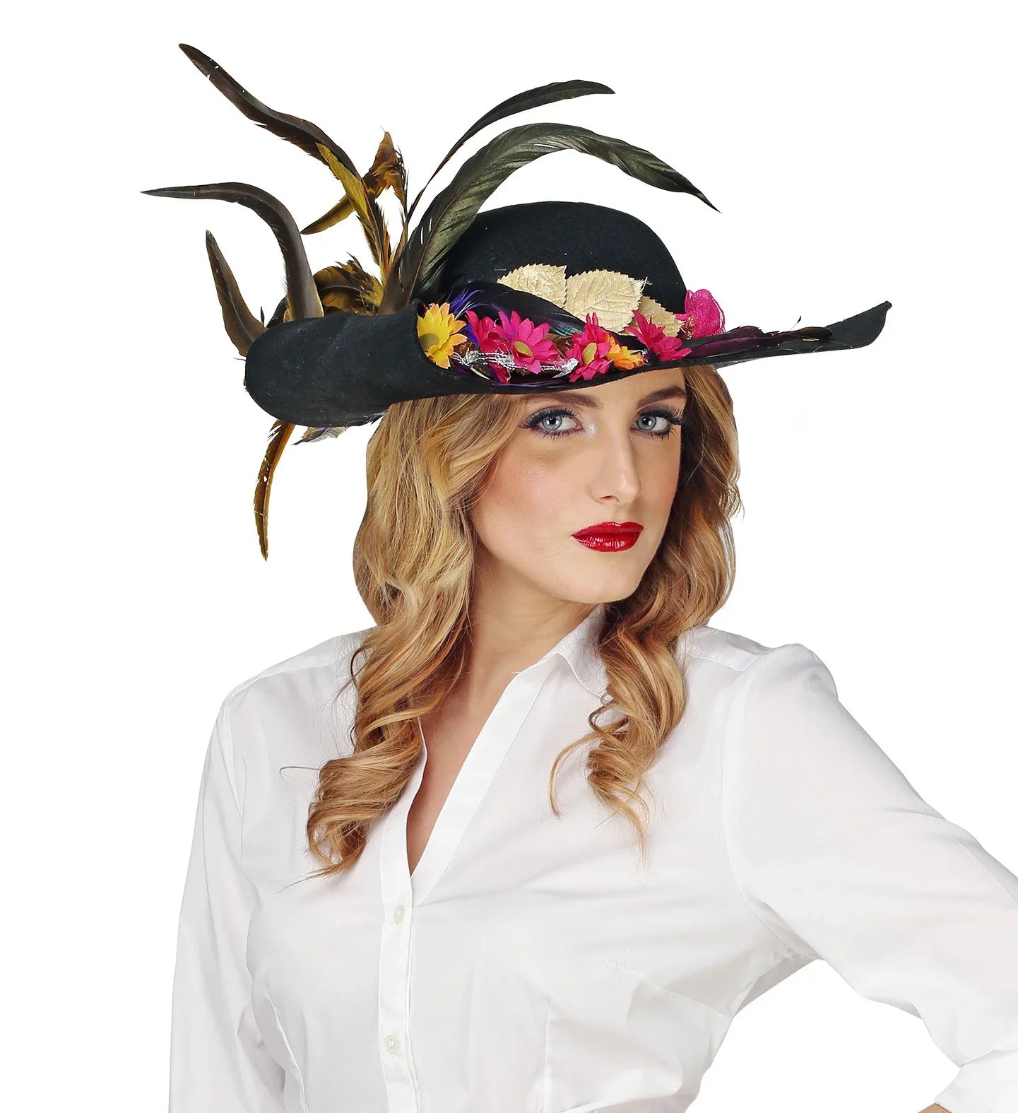 Pamela Negra de Fieltro para Decorar Sombreros y Gorros Widmann