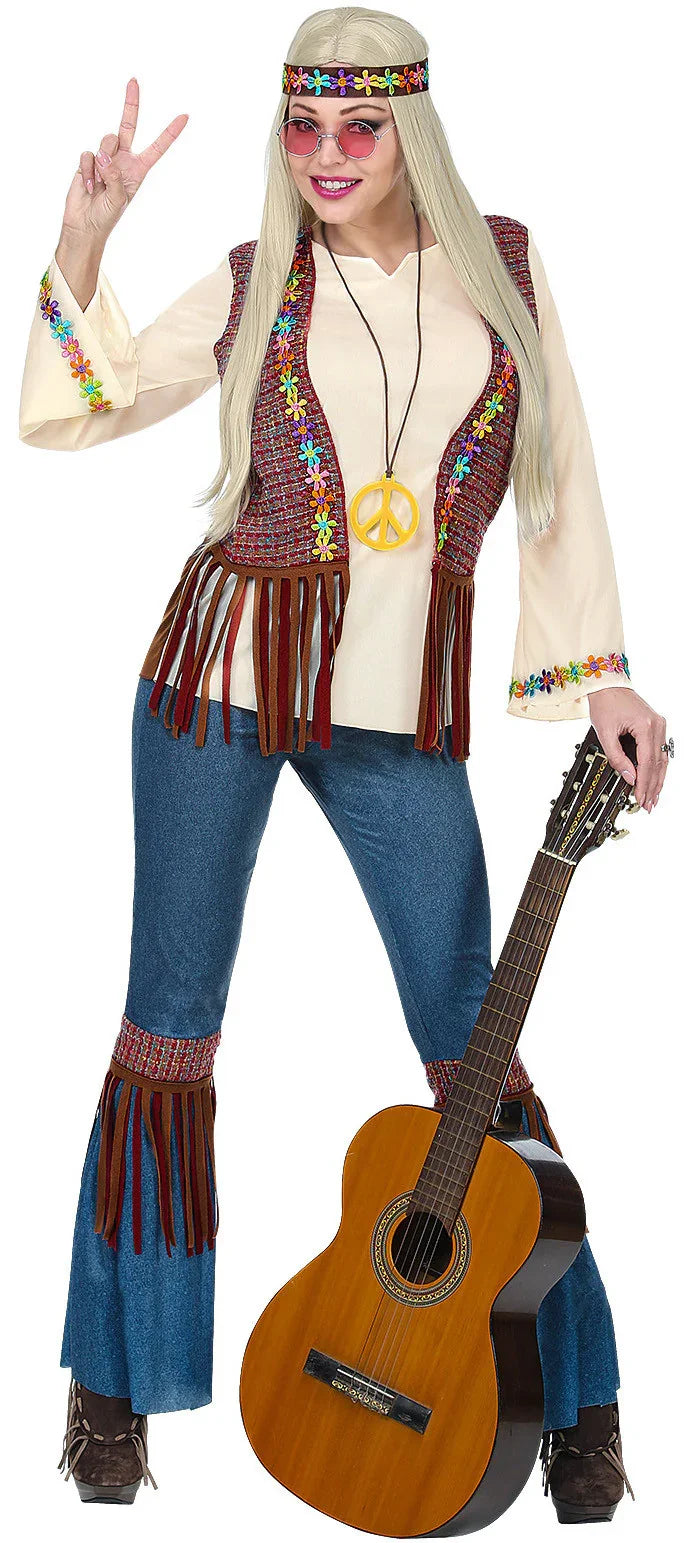 Disfraz de Hippie Años 60 para Mujer Hippie Widmann