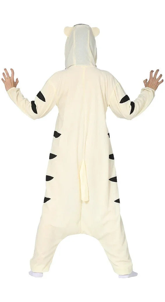 Disfraz de Tigre Blanco Pijama para Adulto Tigre Guirca