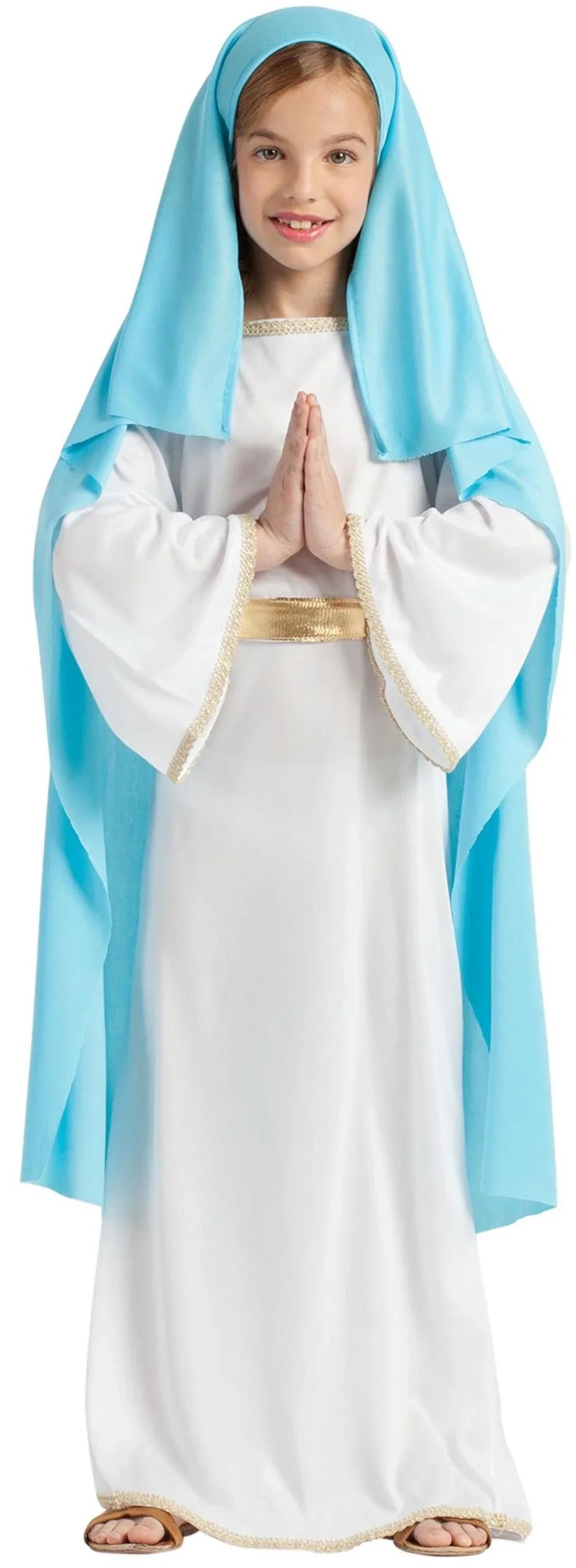 Disfraz de Virgen María Azul y Blanco Infantil Personajes del Belén Kimokawaii