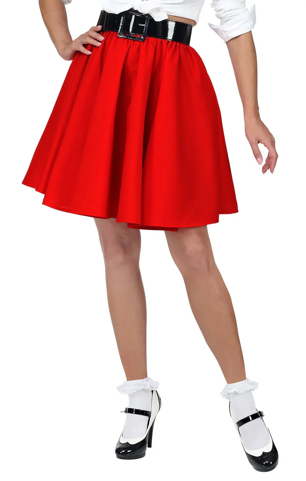 Falda Grease Roja Estilo Pin Up Complementos Grease Años 40 - 50 Widmann