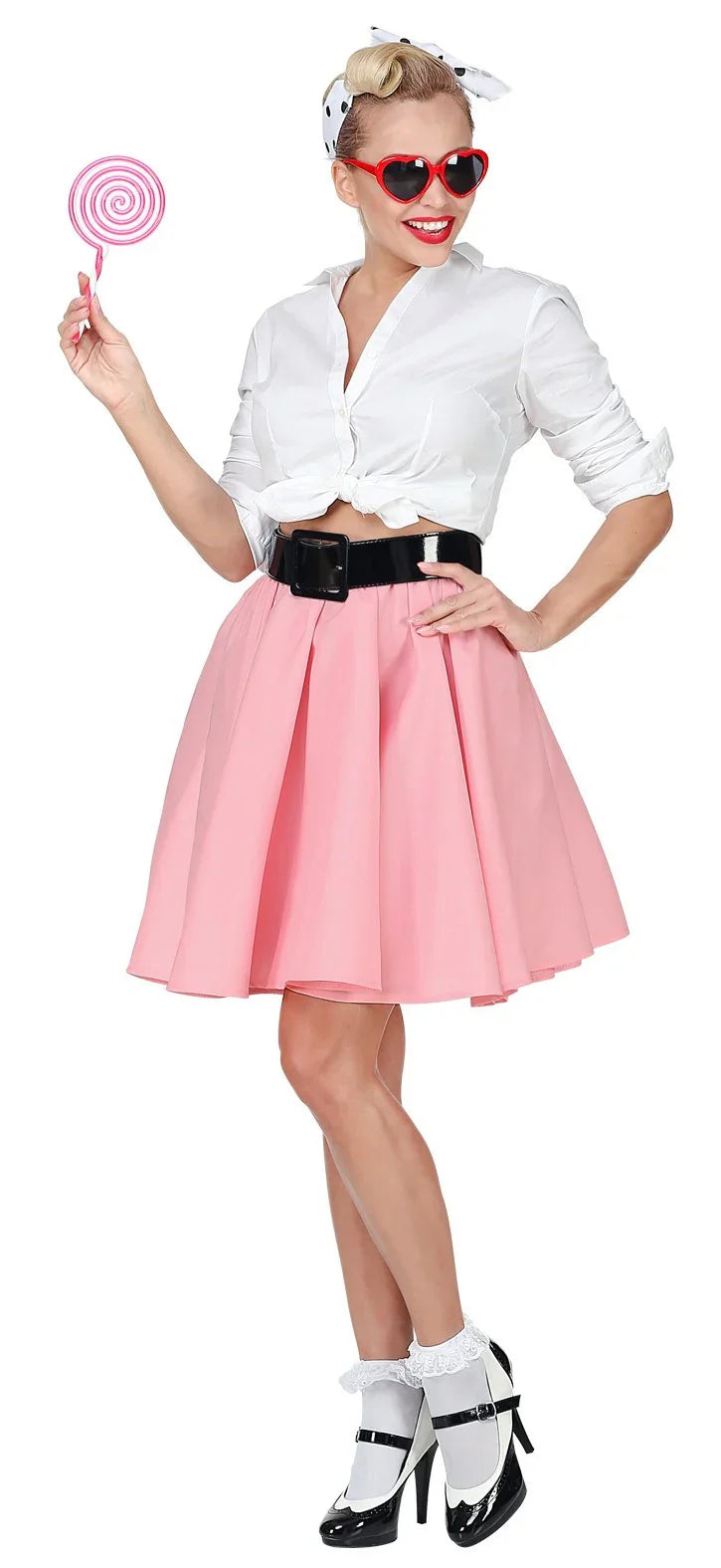 Falda Grease Rosa Estilo Pin Up Complementos Grease Años 40 - 50 Widmann
