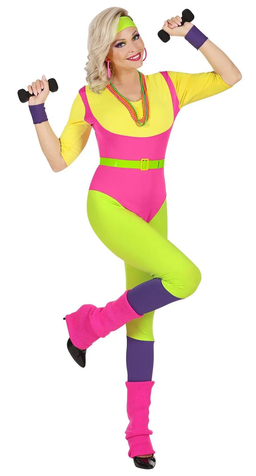 Disfraz de Monitora de Aerobic Años 80 para Mujer Deportes y Animadoras Widmann
