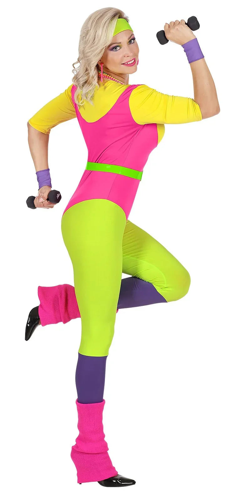 Disfraz de Monitora de Aerobic Años 80 para Mujer Deportes y Animadoras Widmann