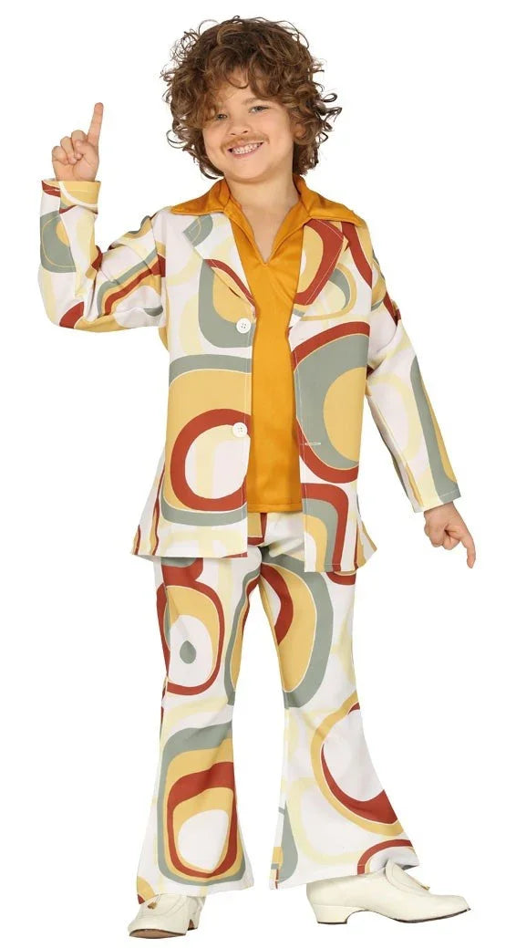 Disfraz de Chico Disco Años 70 para Niño Discotequeros Guirca