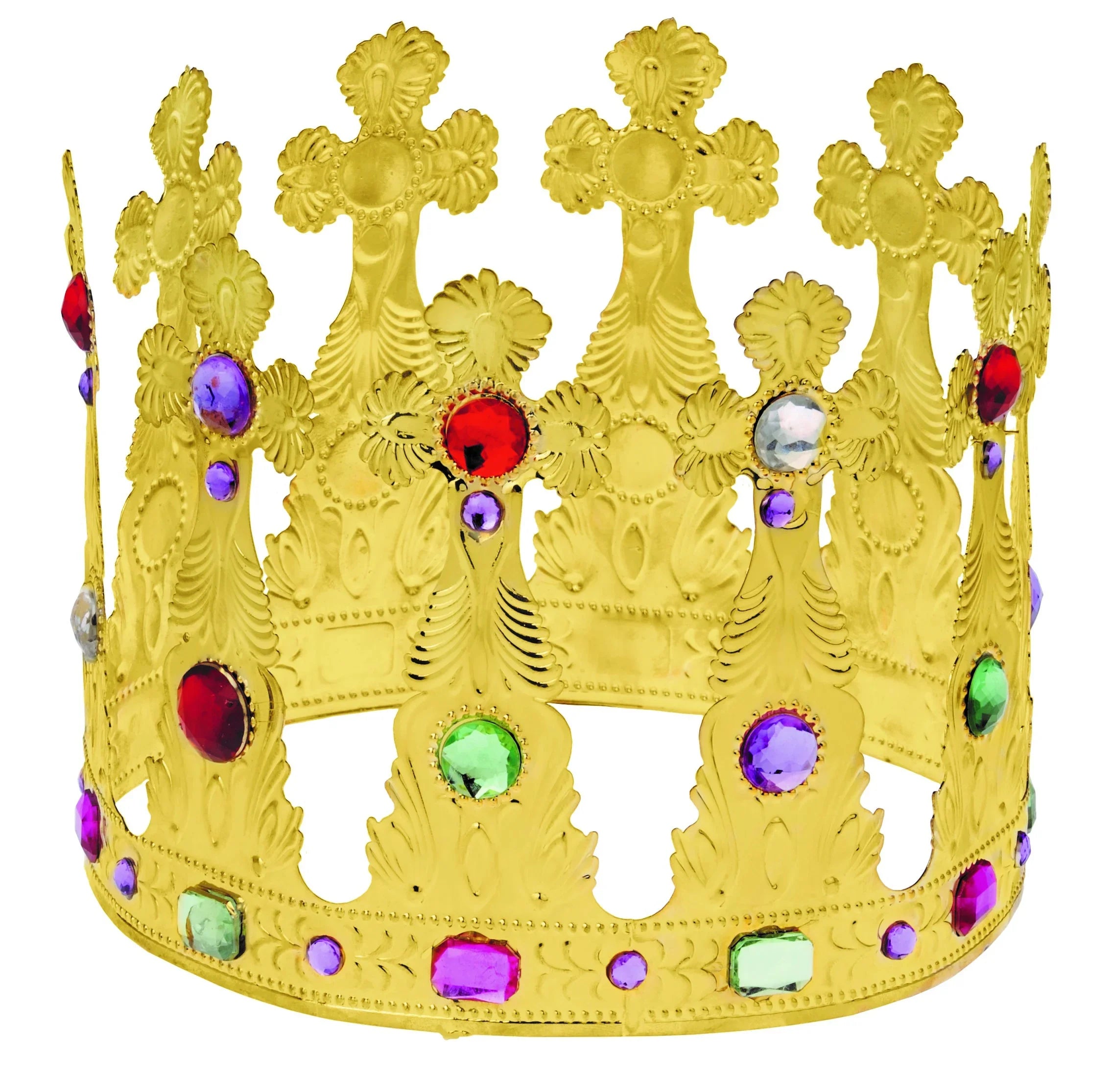 Corona Alta de Rey Dorada Metálica con Pedrería Coronas y Tiaras Fycar Complementos