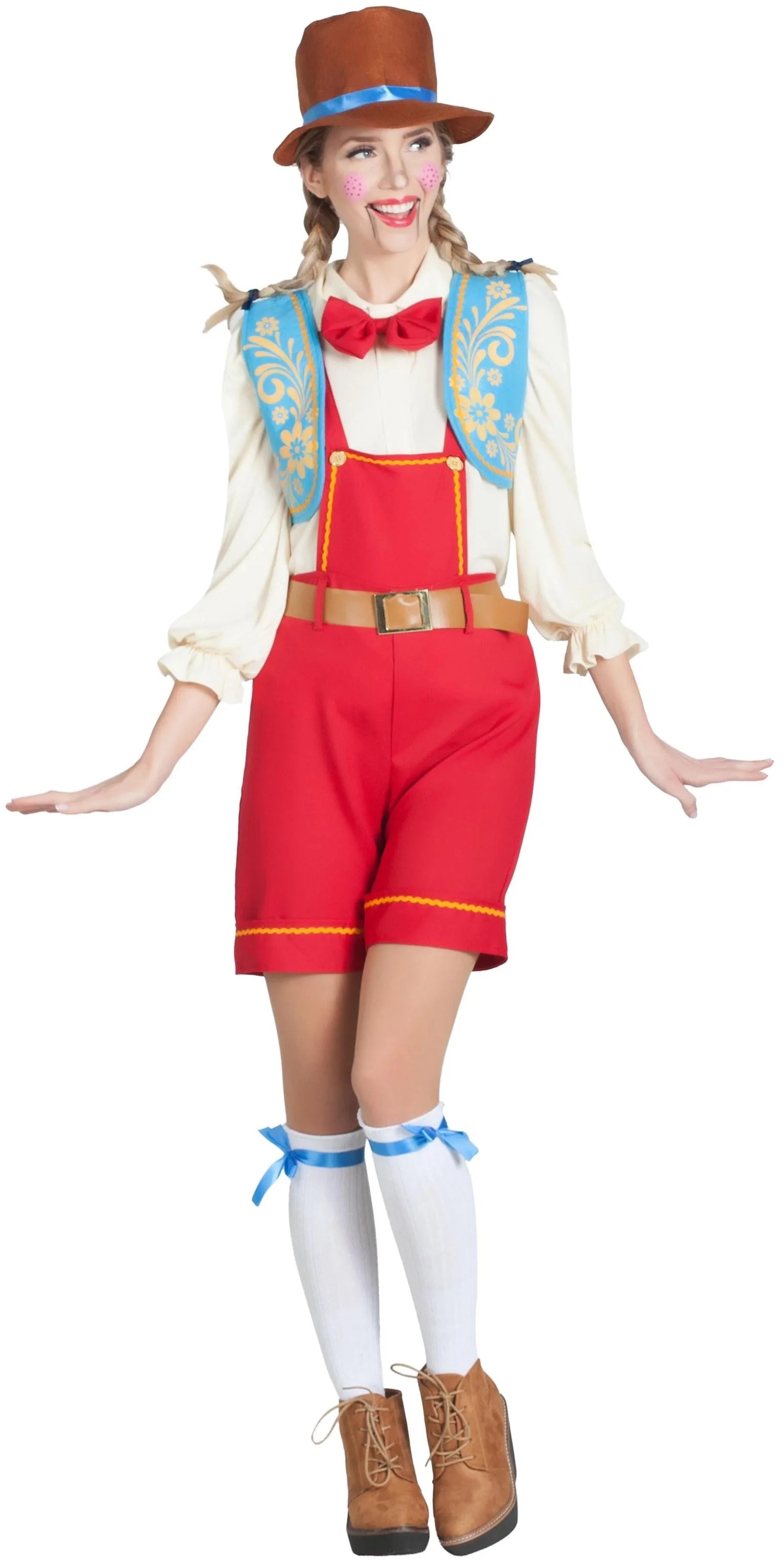 Disfraz de Pinocho Divertido para Mujer Pinocho Kimokawaii