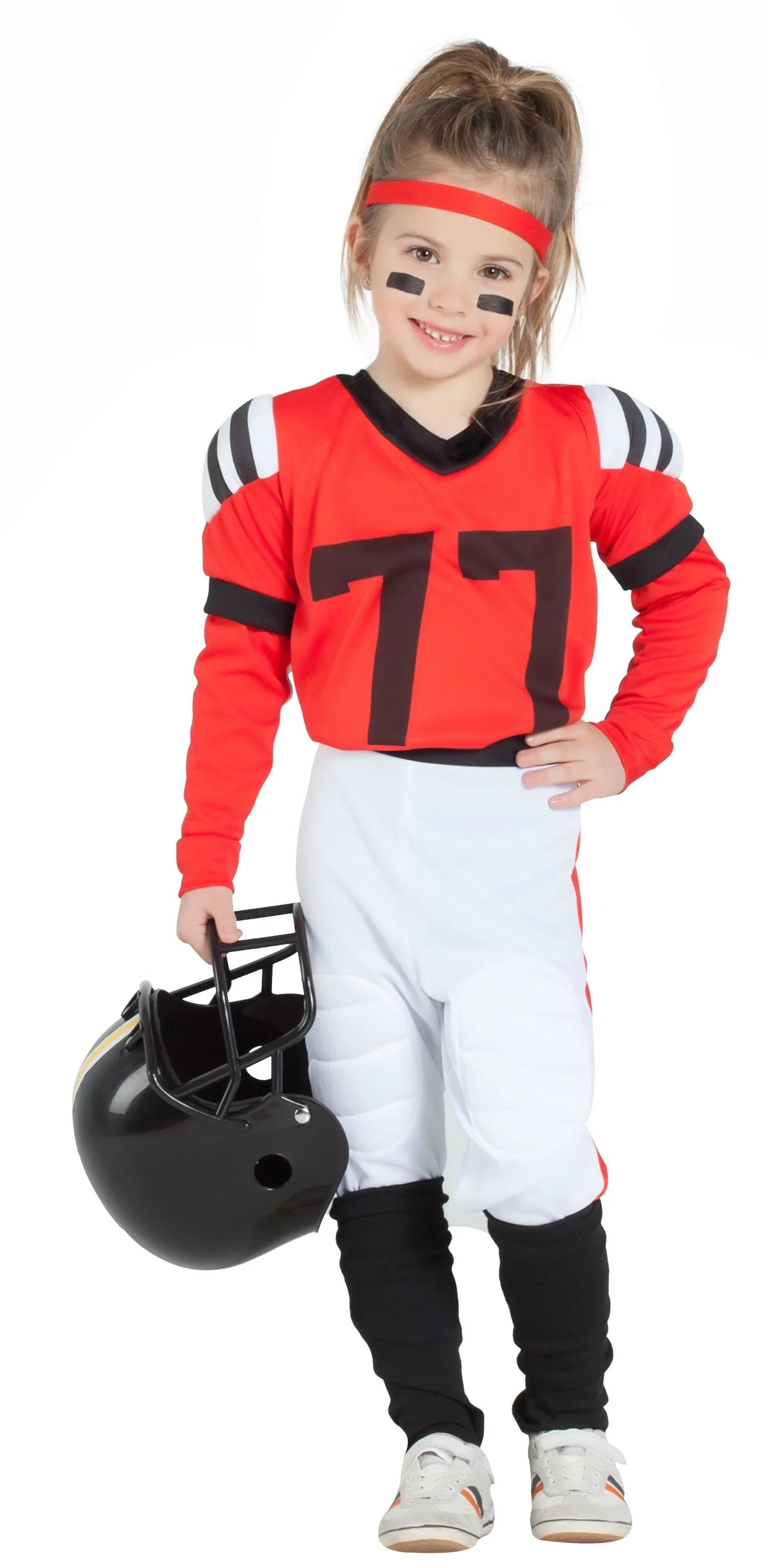 Disfraz de Jugadora de Rugby Roja para Niña Jugadores de Rugby Kimokawaii