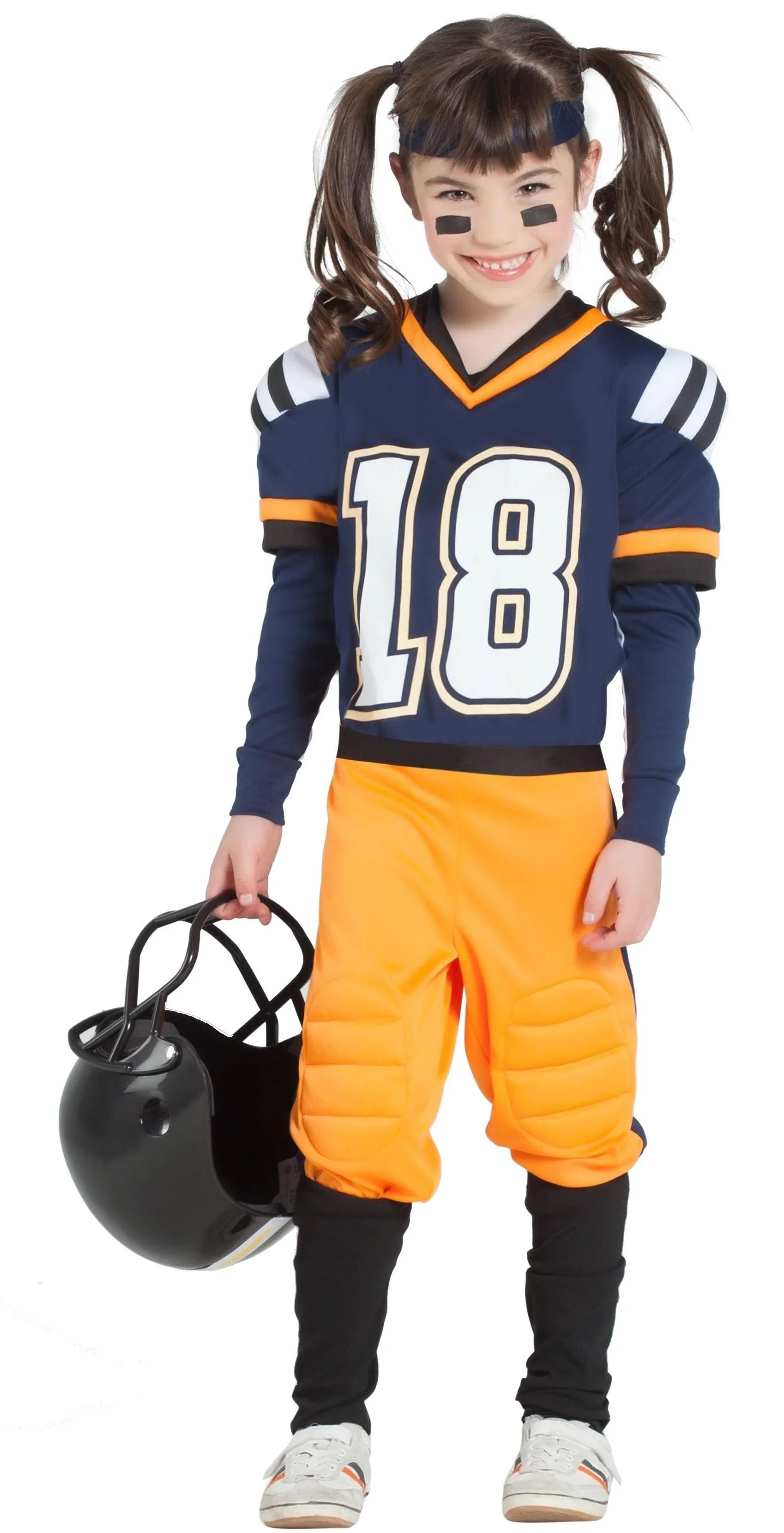Disfraz de Jugadora de Rugby Azul para Niña Jugadores de Rugby Kimokawaii