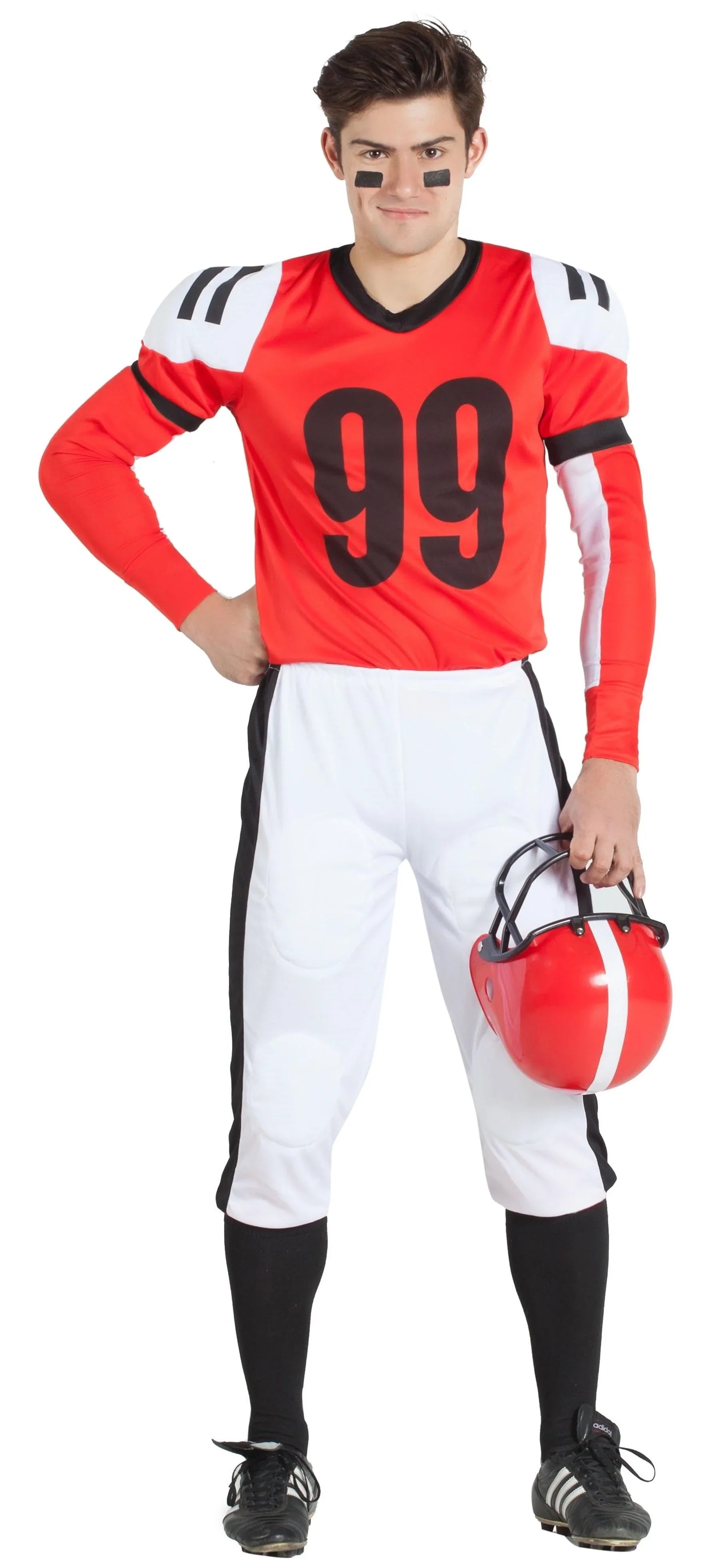 Disfraz de Jugador de Fútbol Americano Rojo para Hombre Jugadores de Rugby Kimokawaii