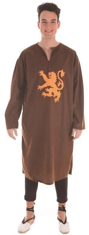 Túnica Medieval Marrón con León Rampante Medievales Llopis