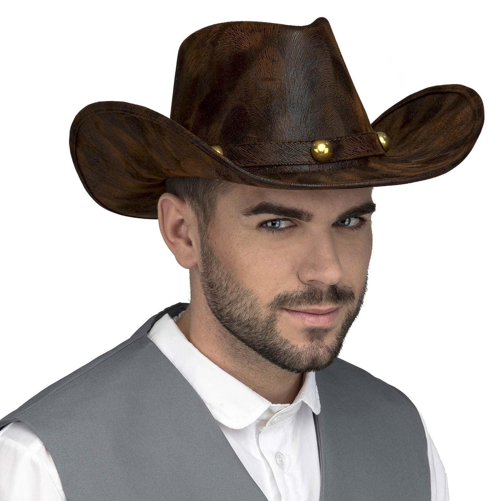 Sombrero de Vaquero Efecto Piel Premium Complementos Vaqueros Viving