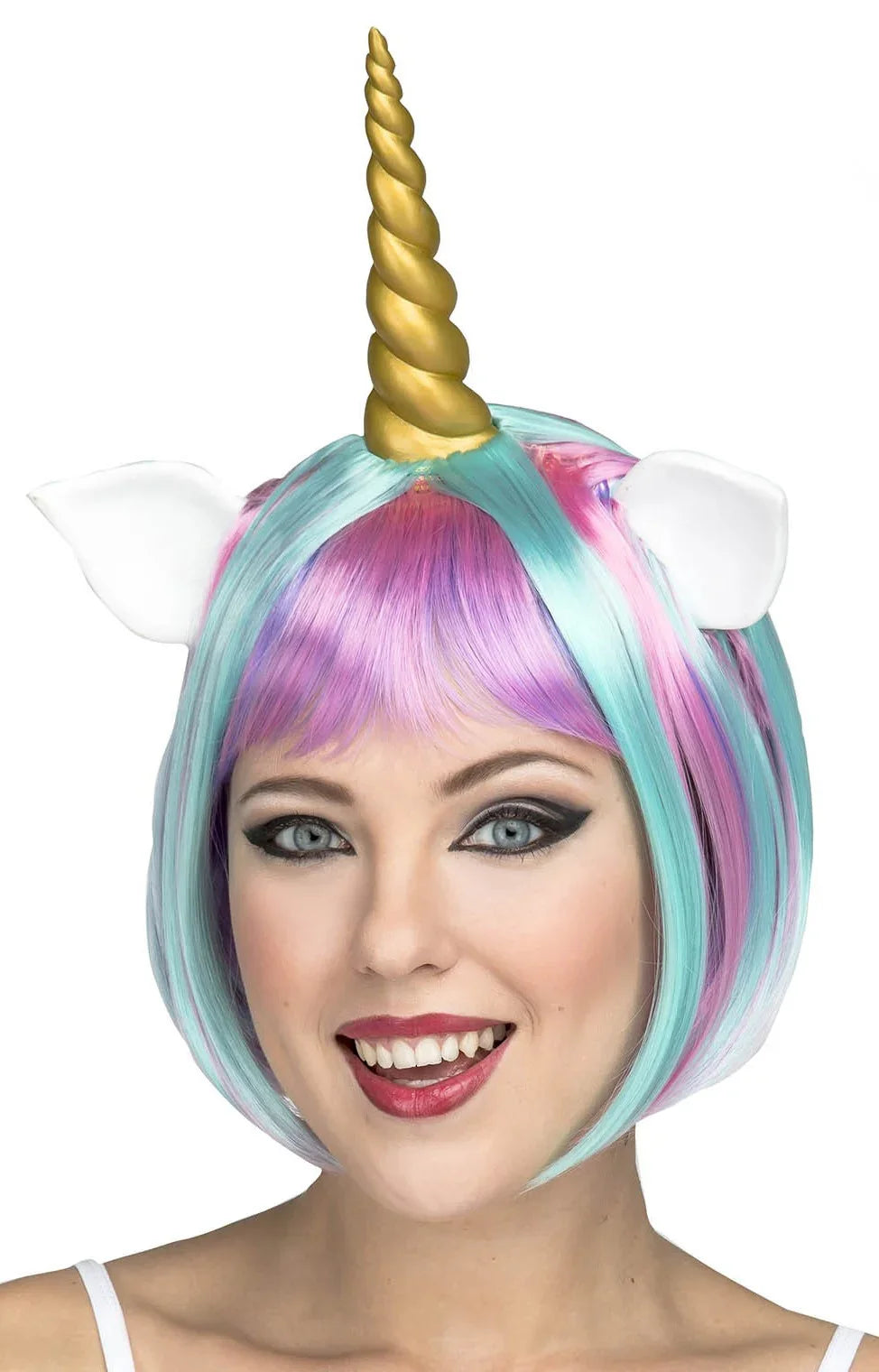 Peluca de Unicornio Multicolor con Cuerno y Orejas Unicornio Viving