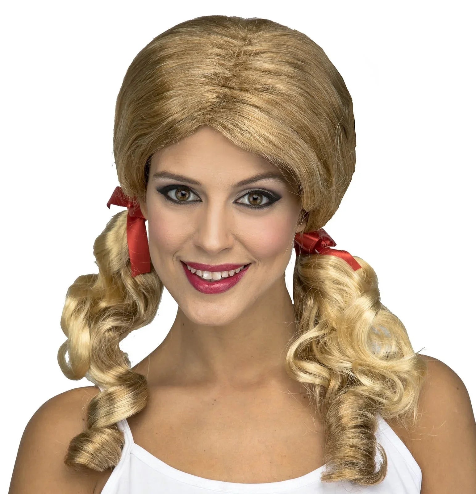 Peluca de Colegiala Rubia con Coletas Colegiala Viving