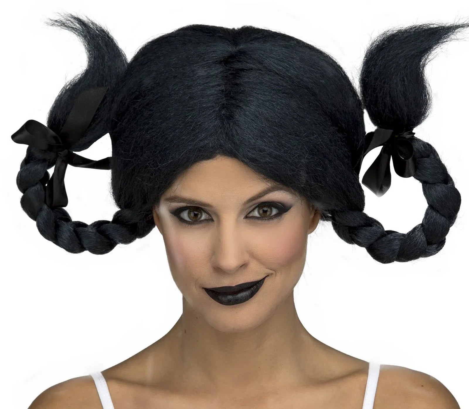 Peluca de Miércoles Addams con Trenzas para Mujer Familia Addams Viving