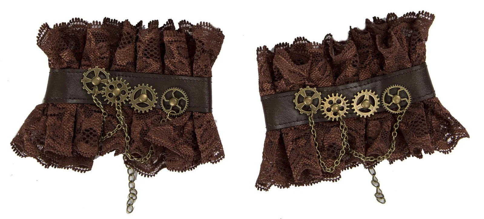 Brazaletes Steampunk con Encaje y Engranajes Steampunk Viving