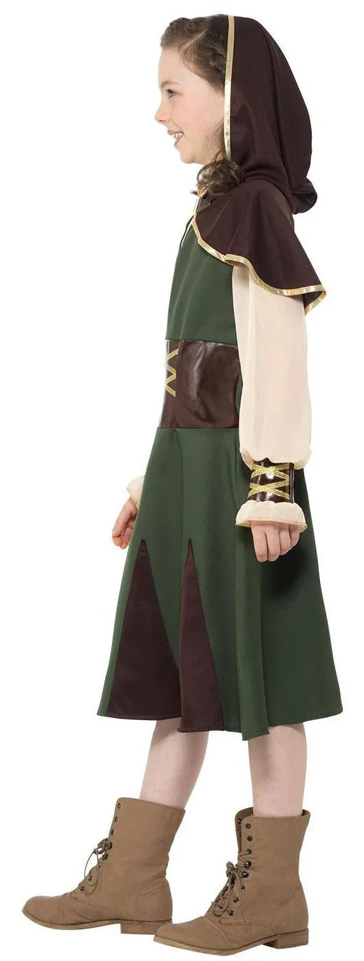 Disfraz de Arquera Robin Hood para Niña Robin Hood y Arqueros Smiffys