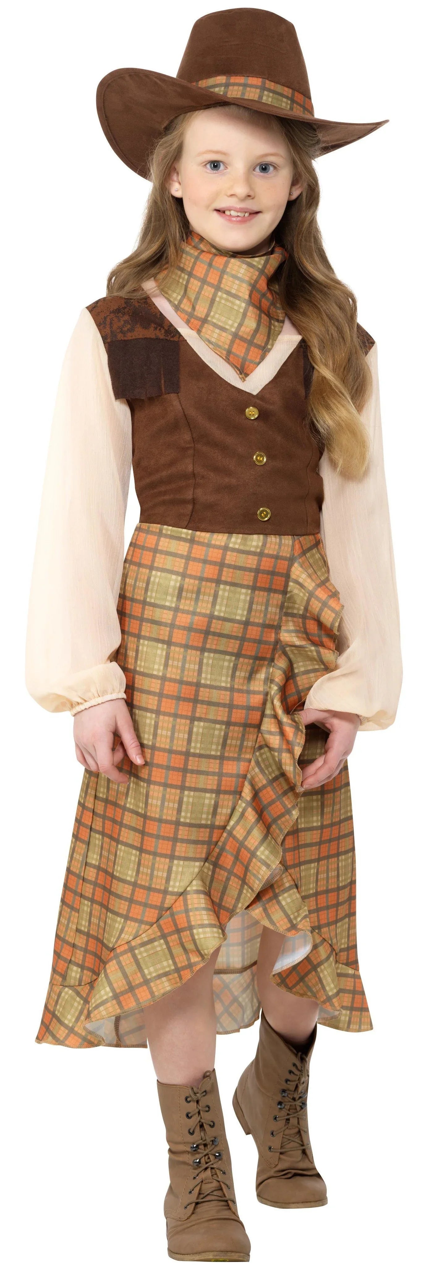 Disfraz de Vaquera con Sombrero para Niña Vaquero Smiffys