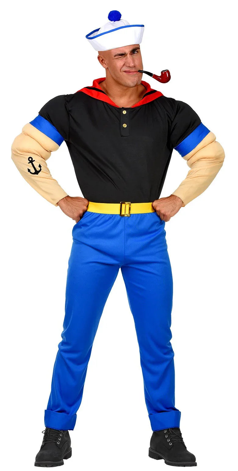 Disfraz de Popeye el Marino Musculoso para Hombre Cuentos y Dibujos Animados Widmann