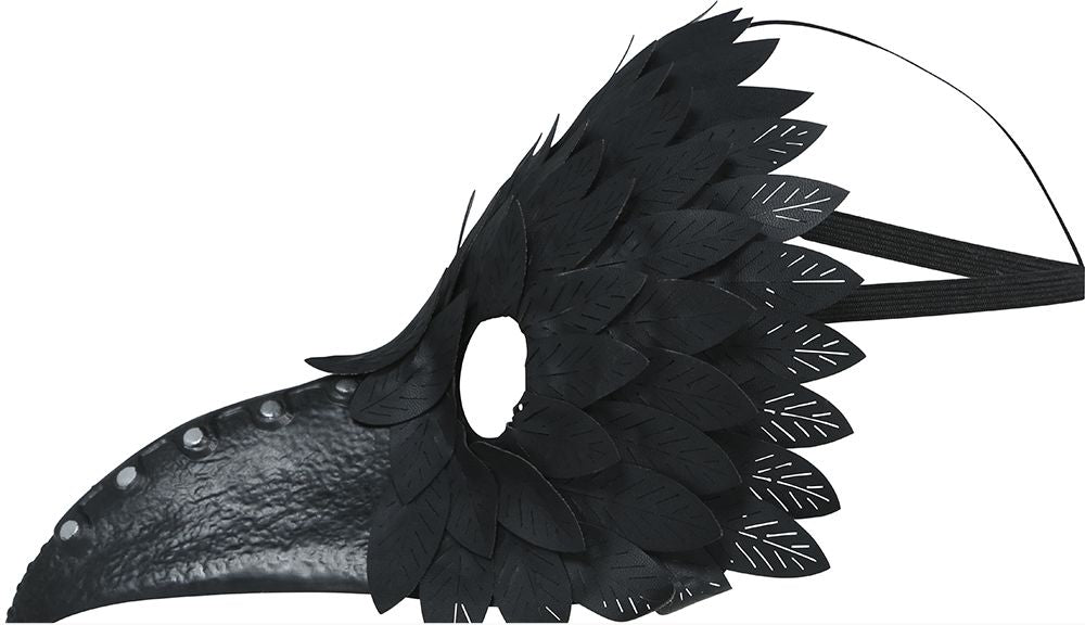 Máscara Negra con Plumas