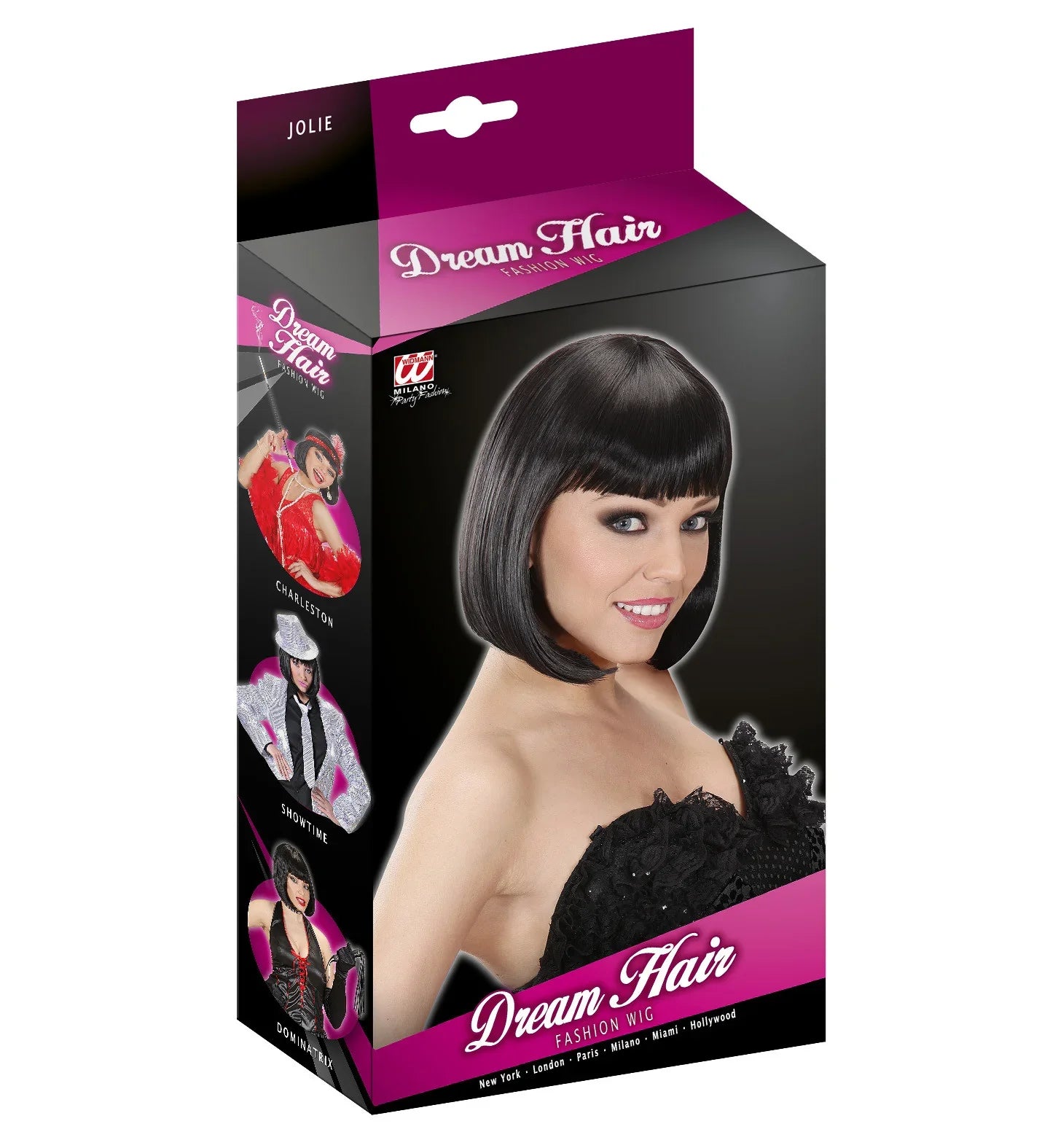 Peluca Morena Corta con Flequillo Lujo COMPLEMENTOS Widmann