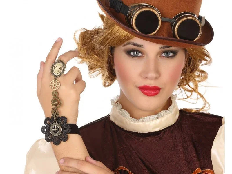 Pulsera Steampunk con Cadena y Anillo Steampunk Atosa