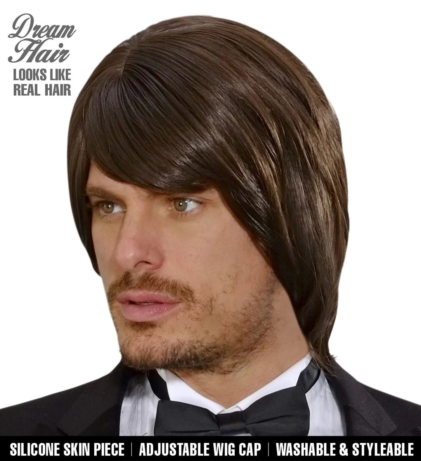 Peluca Castaña para Hombre de Media Melena Lujo Pelucas Widmann