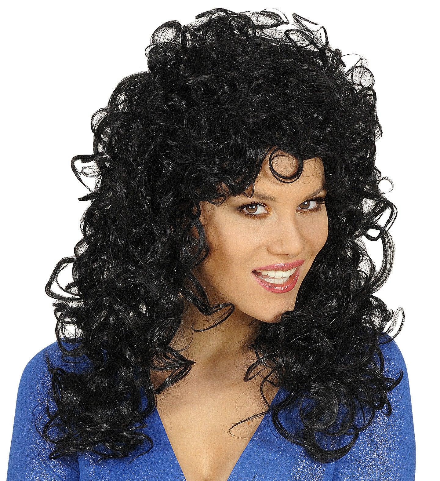 Peluca Rizada Morena Larga COMPLEMENTOS Widmann