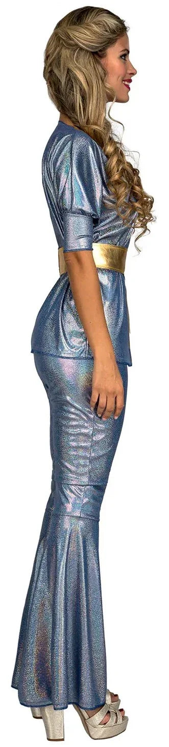 Disfraz de Chica Disco Plateada para Mujer Disco Viving