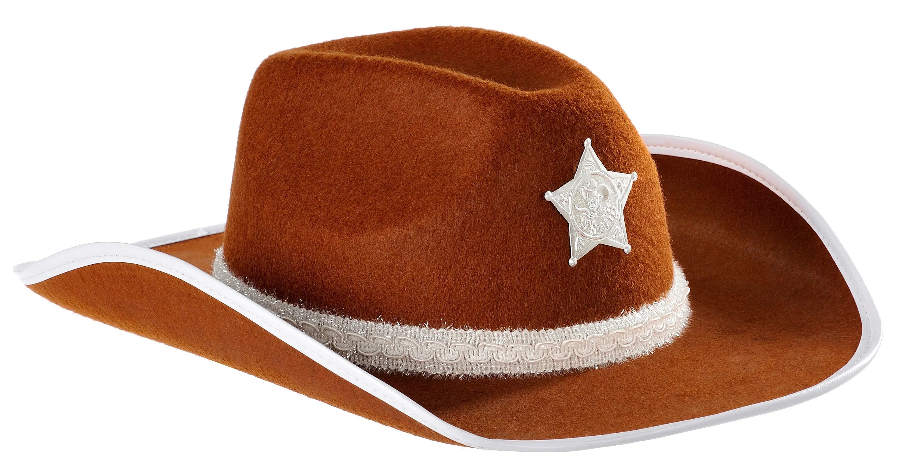 Sombrero de Sheriff Marrón con Estrella Complementos Vaqueros Fycar Complementos