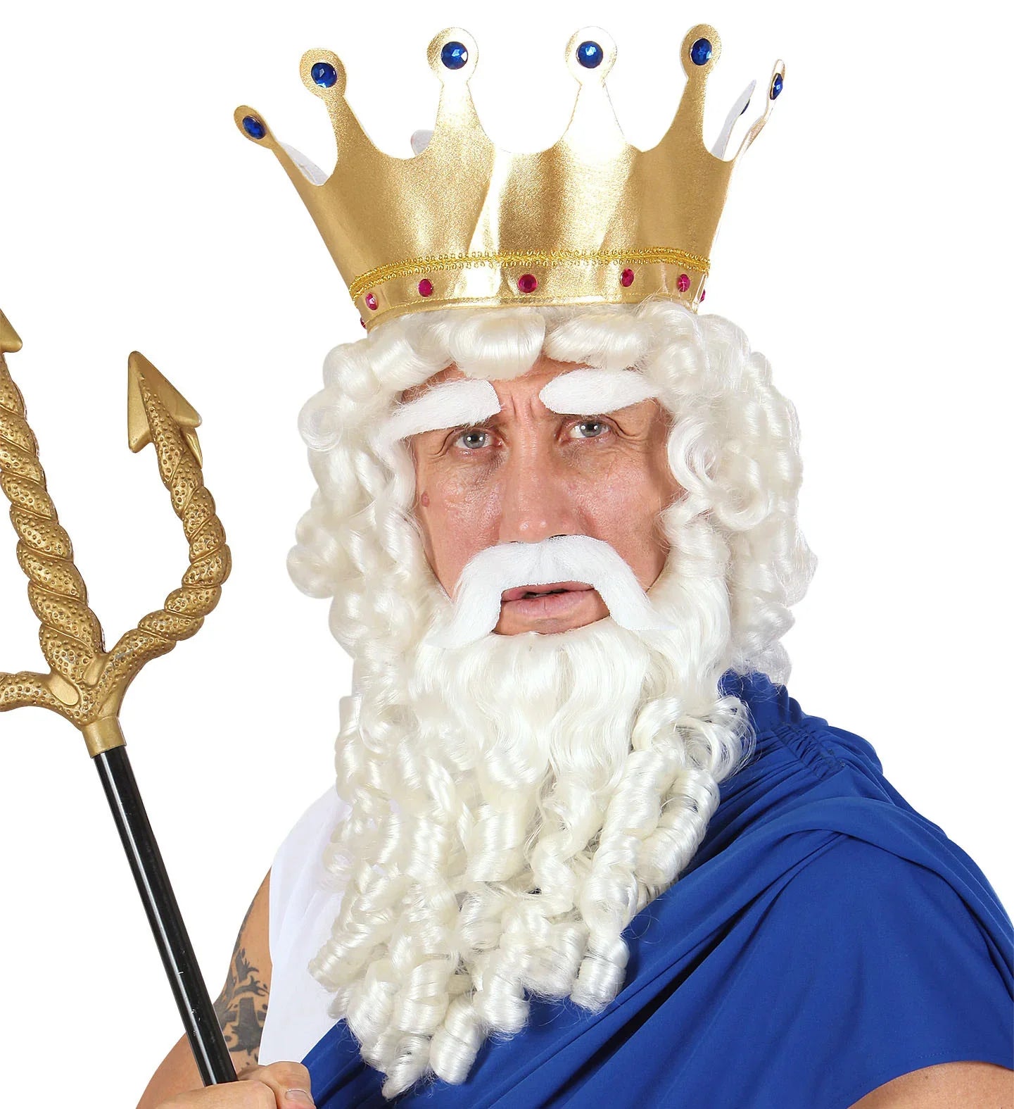 Peluca Blanca con Barba, Bigote y Cejas COMPLEMENTOS Widmann