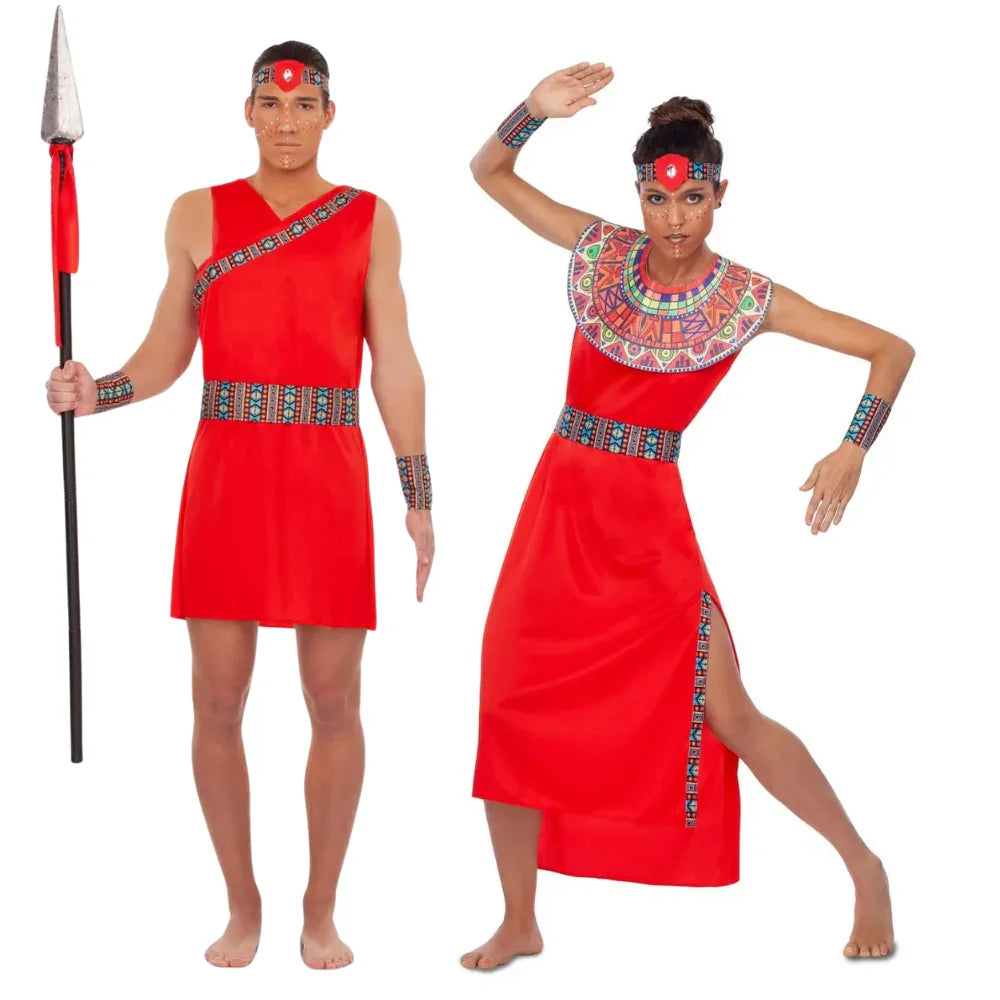 Disfraces en Pareja de Masáis Africanos Africanos Disfraces Simon