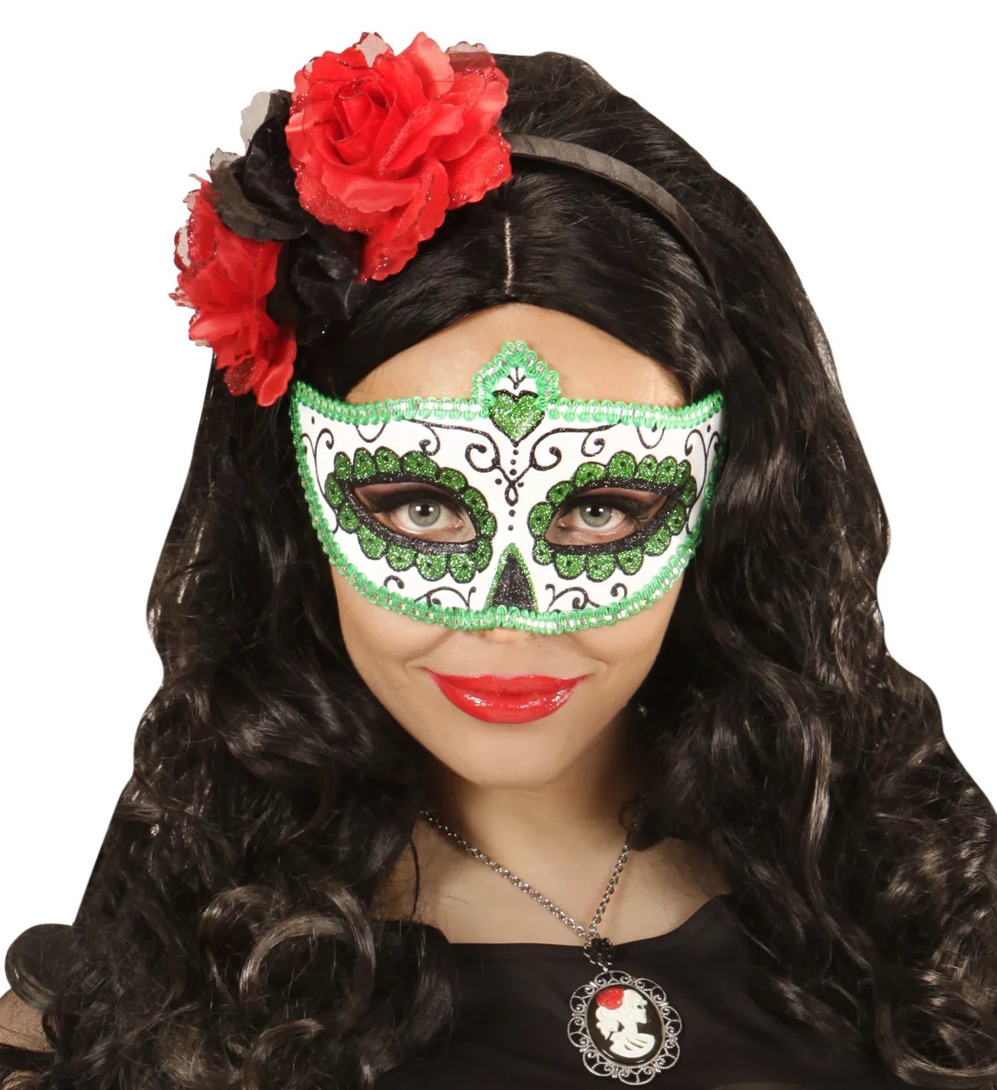 Antifaz de Catrina Muerte Mexicana Verde Catrina Widmann