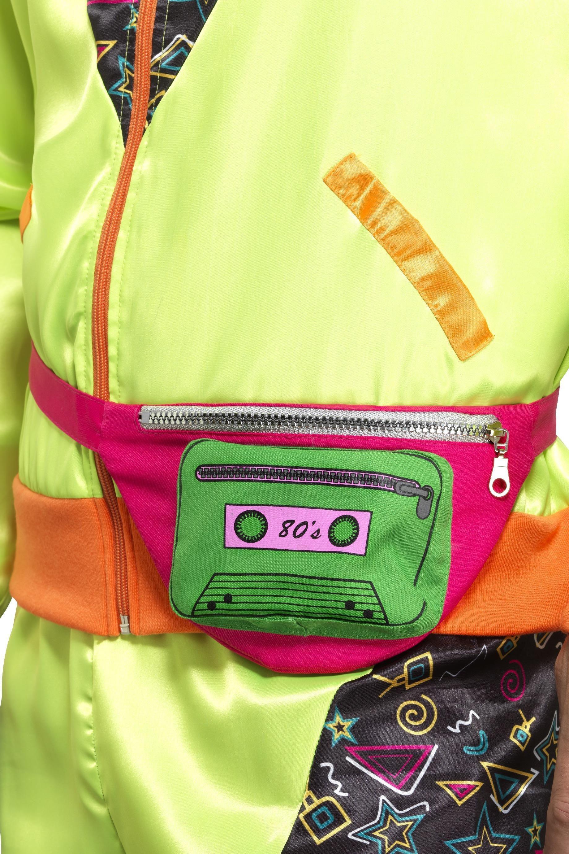 Riñonera Rosa Años 80 con Cassette Verde Años 80 Smiffys