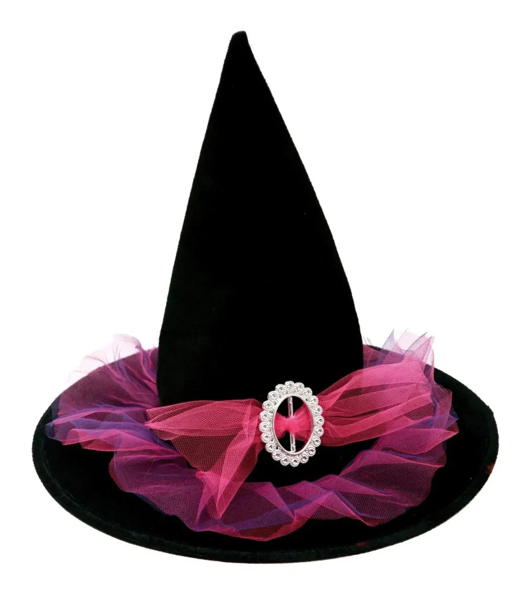 Sombrero de Bruja Negro y Rosa Brujas Viving