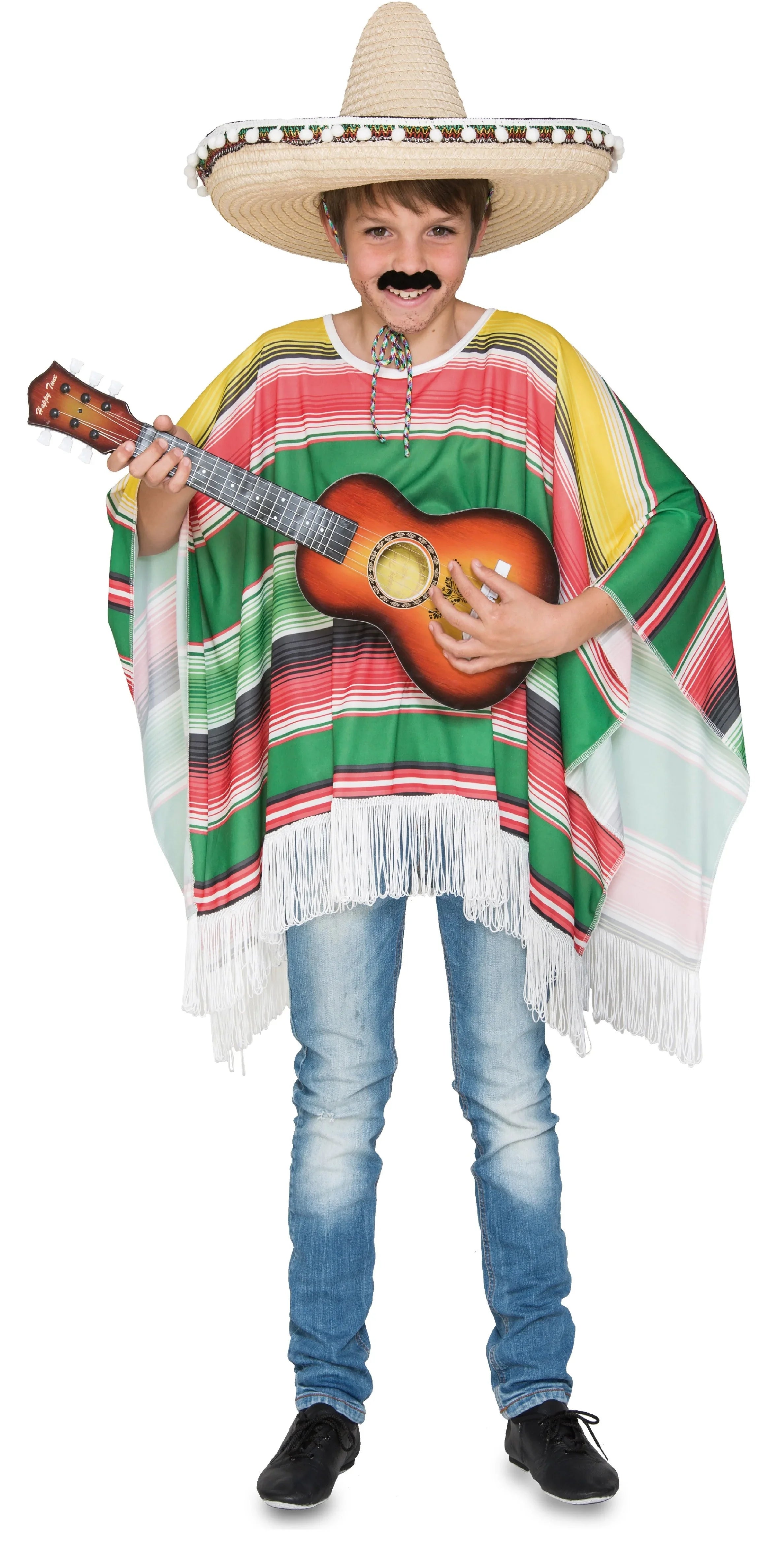 Poncho Mexicano Multicolor Infantil Mexicanos EuroCarnavales