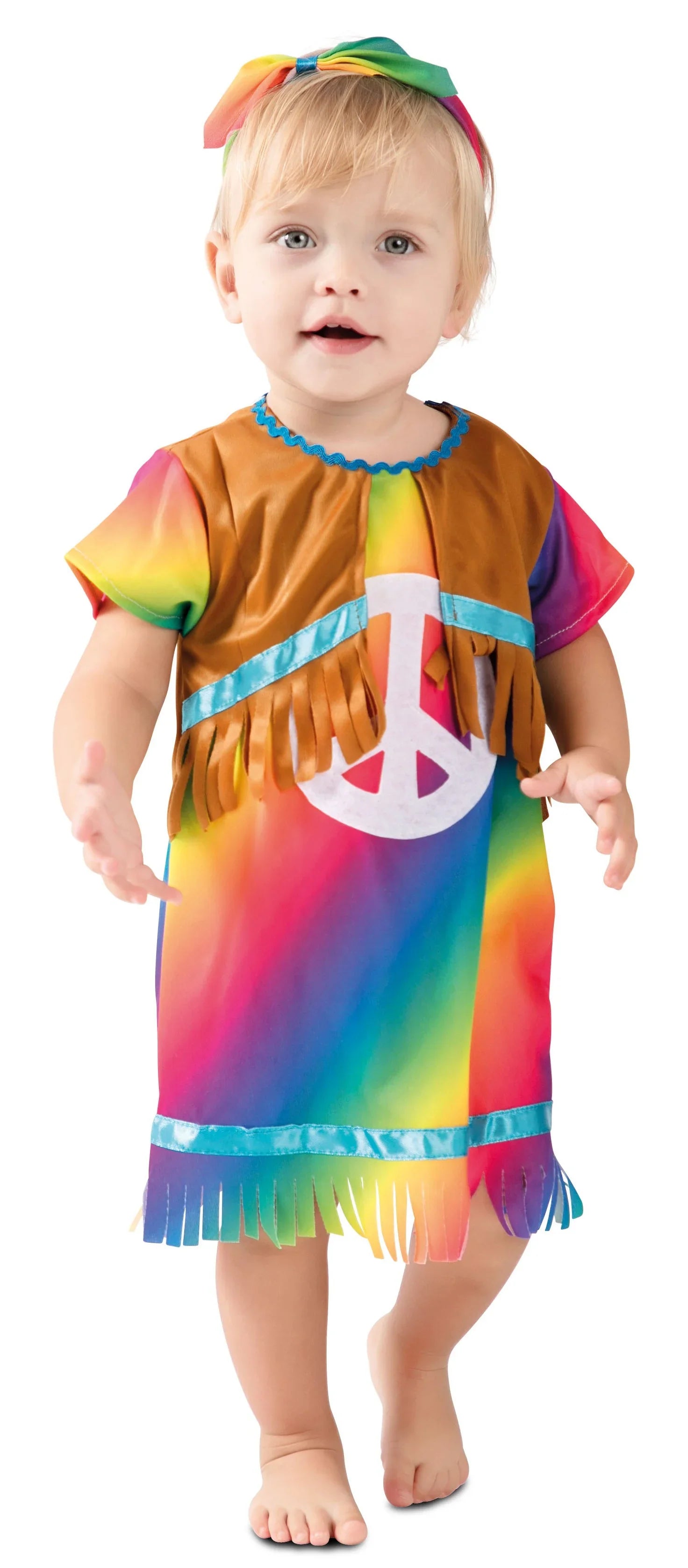 Disfraz de Hippie Multicolor para Bebé Hippie EuroCarnavales